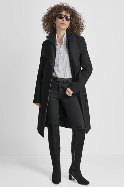 WOOL WRAP JACKET WITH INSERT