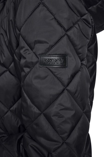 CORDUROY COLLAR HOODED QUILTED COAT