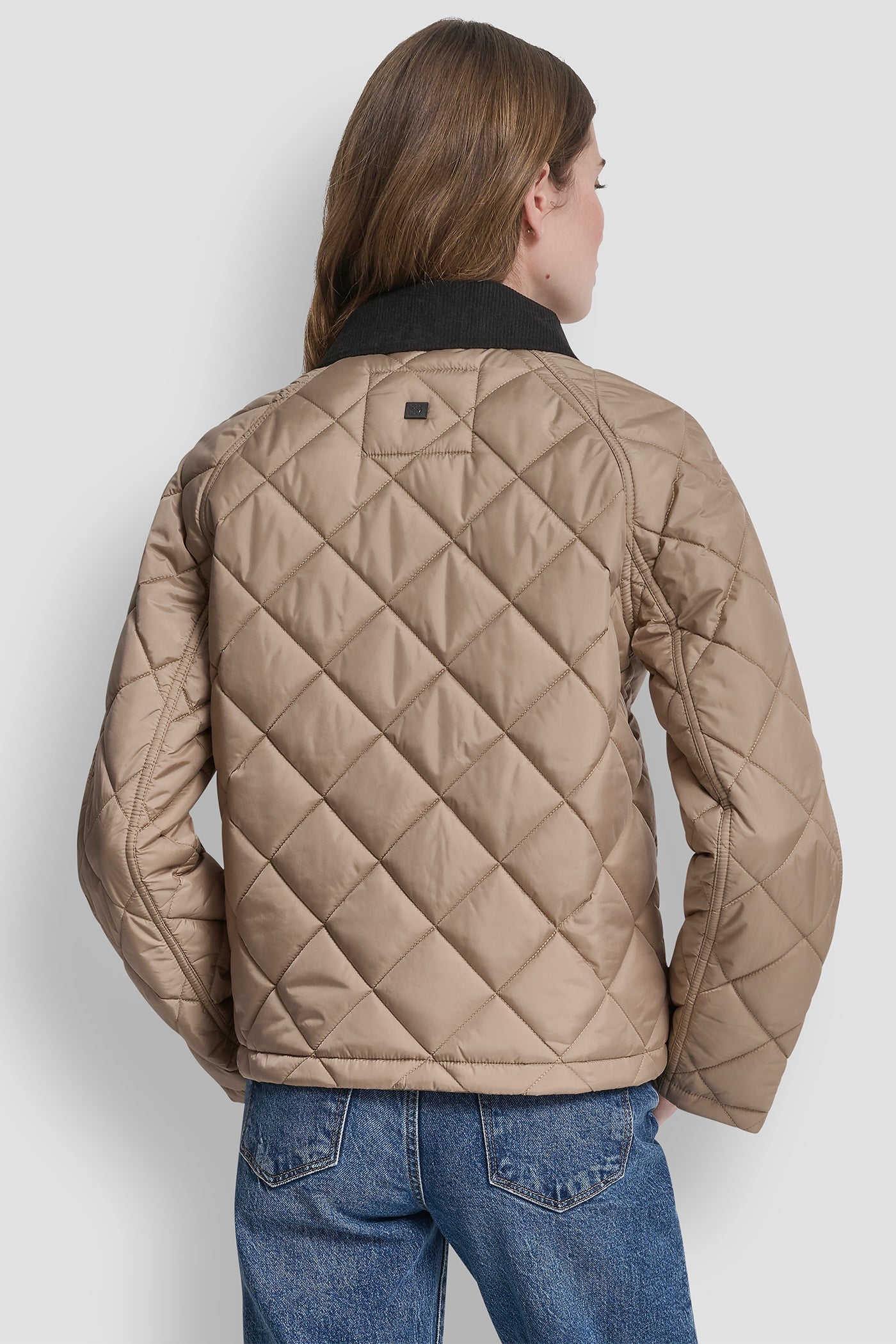 QULITED JACKET WITH CONTRAST COLLAR