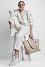 JACQUARD MIX HIGH-RISE ANKLE PANT