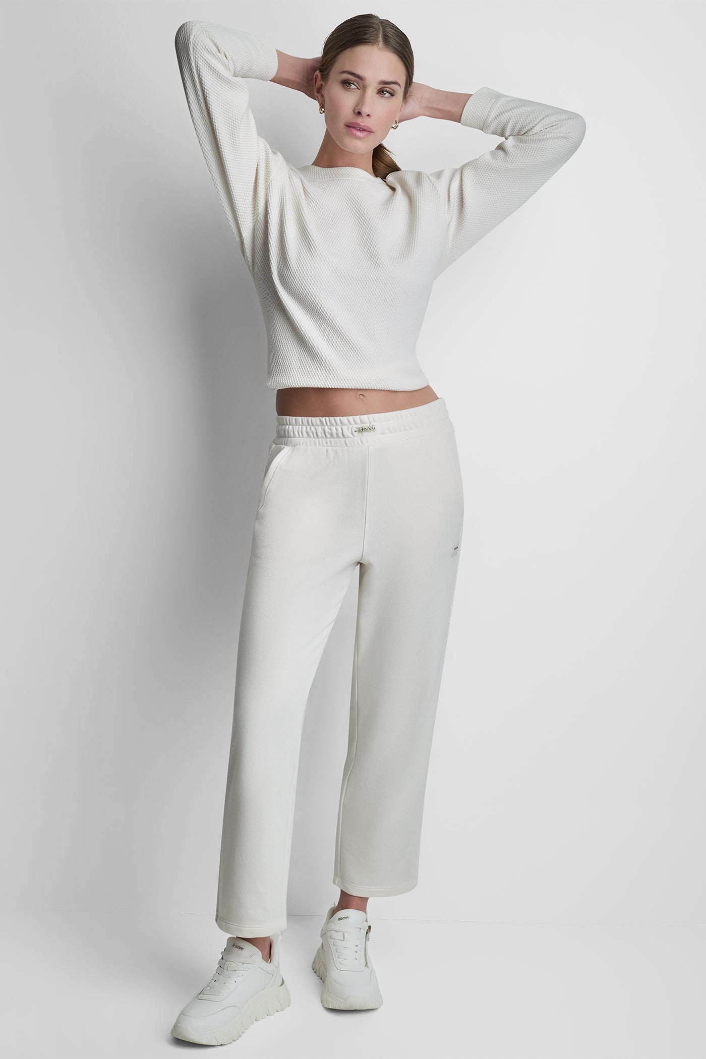 JACQUARD MIX HIGH-RISE ANKLE PANT