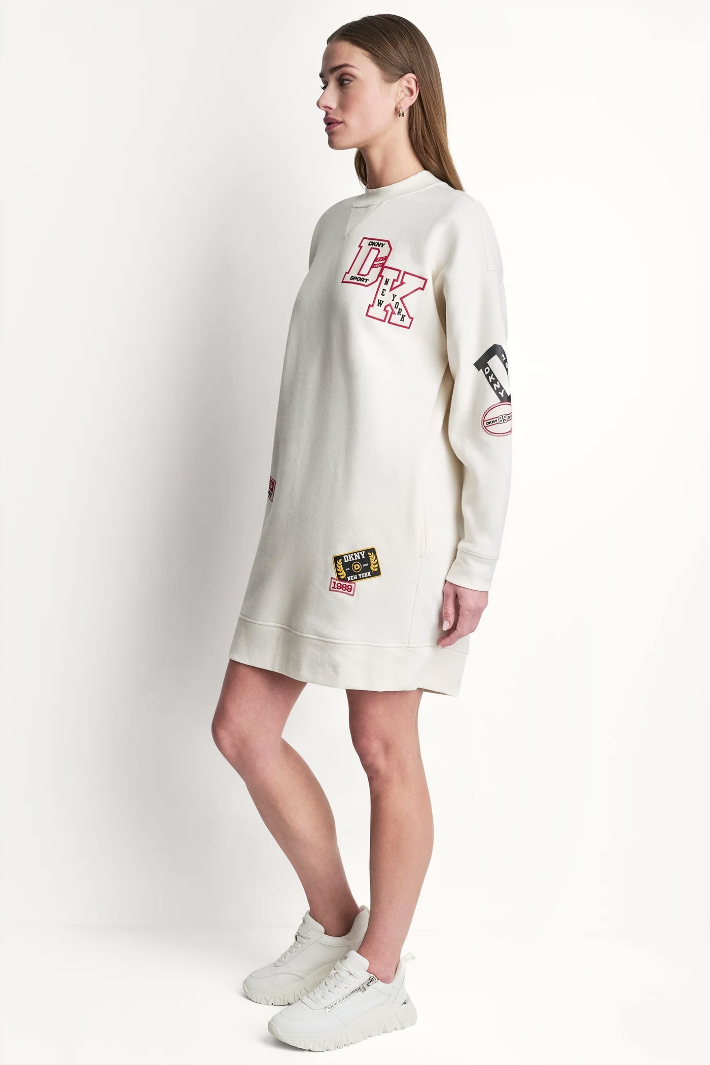 CAMPUS PATCH LONG SLEEVE SNEAKER DRESS