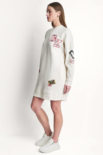 CAMPUS PATCH LONG SLEEVE SNEAKER DRESS