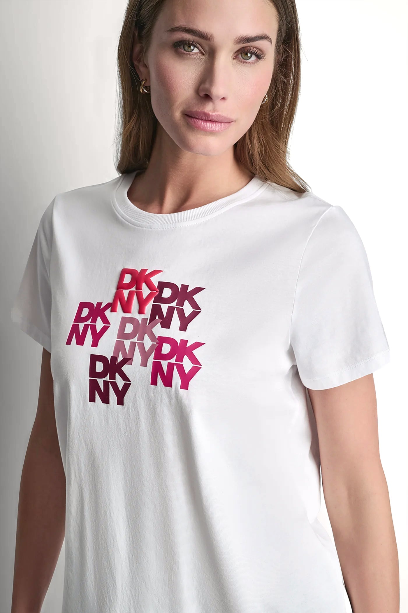 DKNY CAMO MIXED MEDIA LOGO TEE