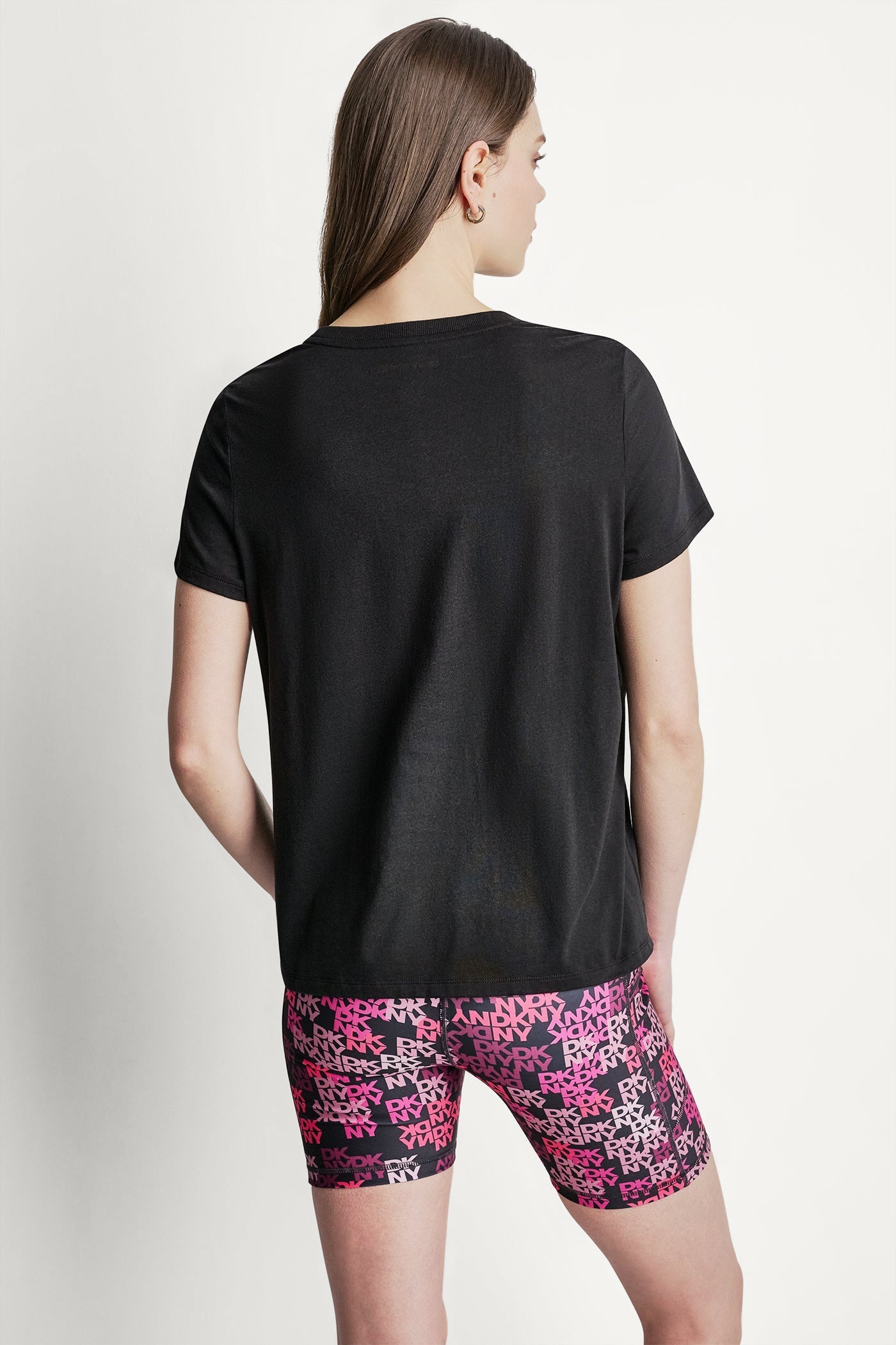 DKNY CAMO MIXED MEDIA LOGO TEE