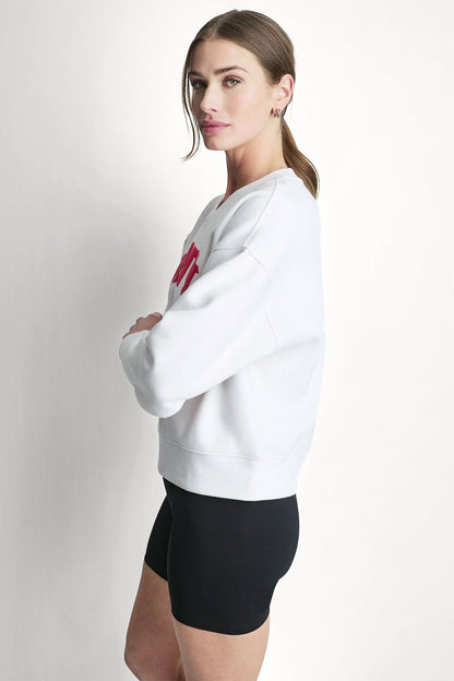 PUFF VARSITY LOGO V-NECK PULLOVER
