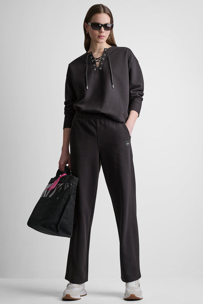 HIGH-RISE RIB TRACK PANTS