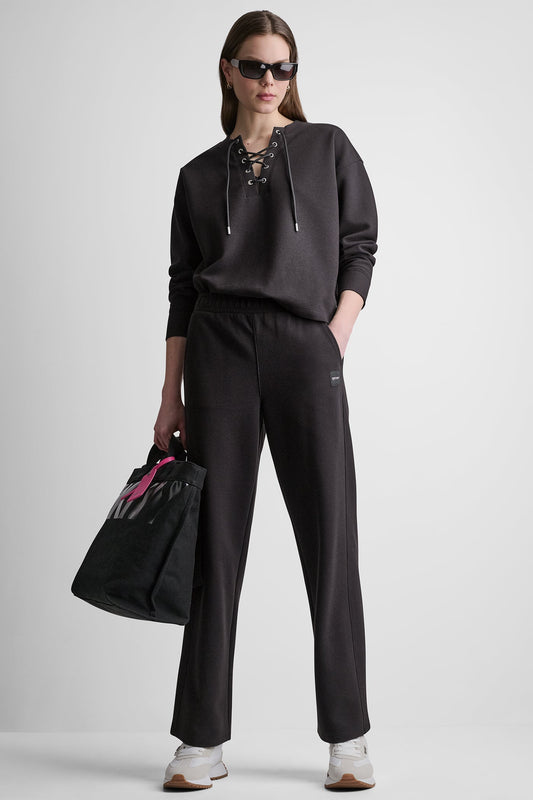 HIGH-RISE RIB TRACK PANTS