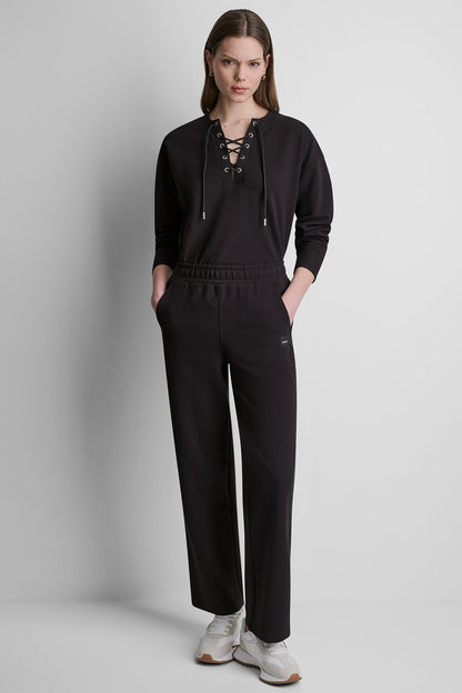 HIGH-RISE RIB TRACK PANTS