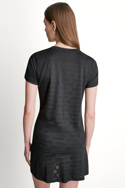 LOGO JACQUARD CREW NECK TEE