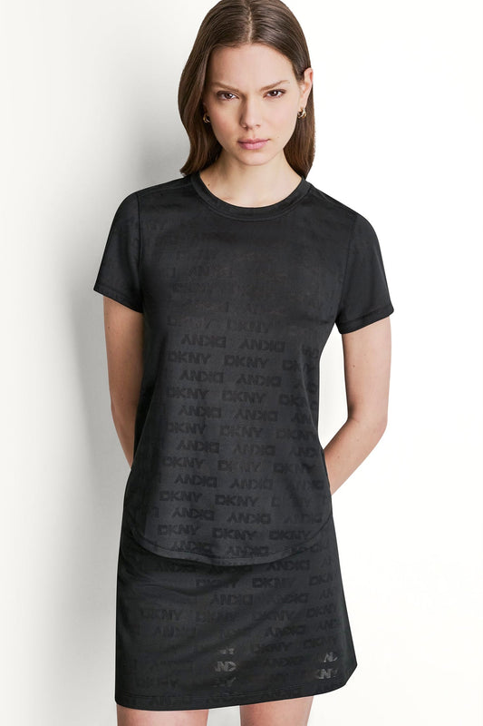 LOGO JACQUARD CREW NECK TEE