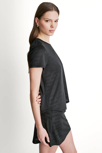 LOGO JACQUARD CREW NECK TEE