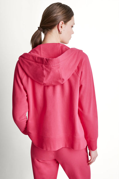 COTTON-FLEECE LOGO DRAWSTRING HOODIE