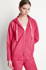COTTON-FLEECE LOGO DRAWSTRING HOODIE
