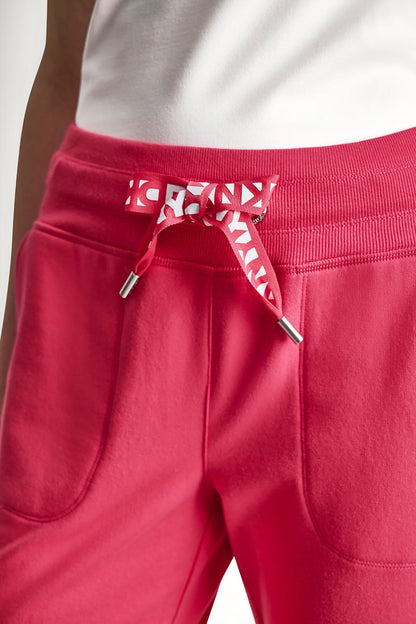 COTTON-FLEECE HIGH-RISE SKINNY CUFFED ANKLE JOGGER