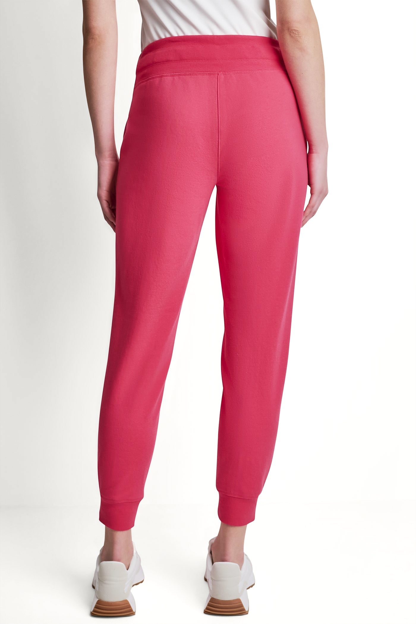 COTTON-FLEECE HIGH-RISE SKINNY CUFFED ANKLE JOGGER