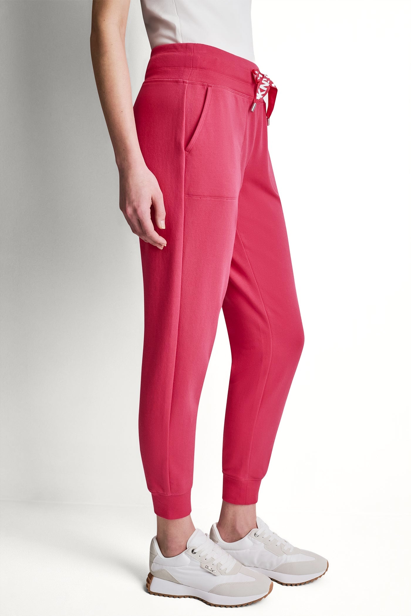COTTON-FLEECE HIGH-RISE SKINNY CUFFED ANKLE JOGGER