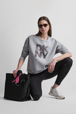 STACKED RHINESTONE LOGO PULLOVER