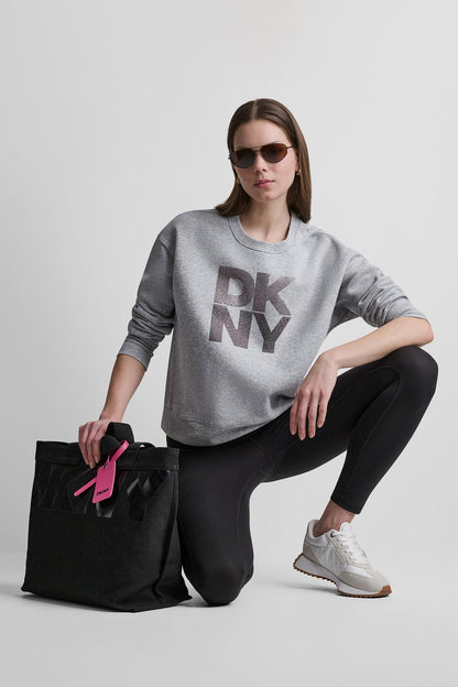 STACKED RHINESTONE LOGO PULLOVER