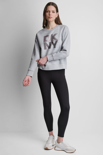 STACKED RHINESTONE LOGO PULLOVER