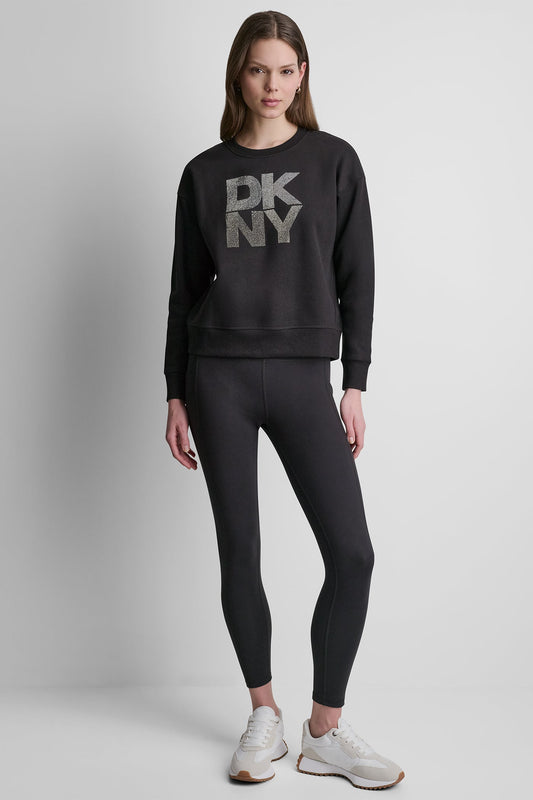 STACKED RHINESTONE LOGO PULLOVER