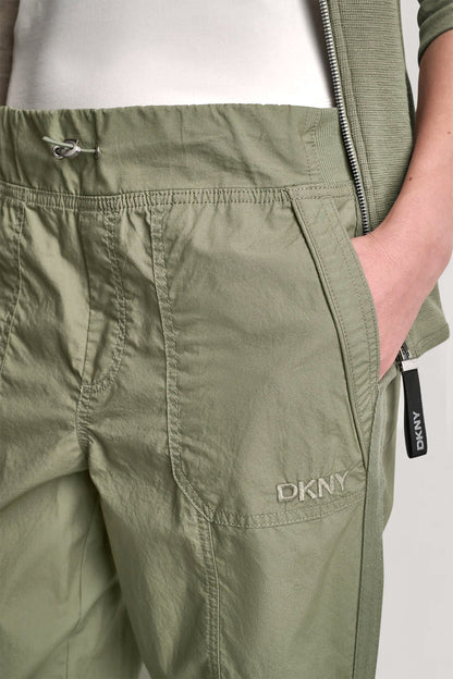 COTTON-POPLIN HIGH-RISE SLIM UTILITY JOGGER