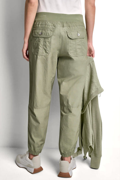 COTTON-POPLIN HIGH-RISE SLIM UTILITY JOGGER