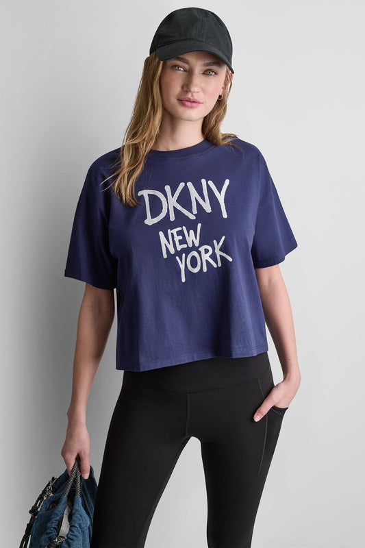RHINESTONE GRAFFITI LOGO TEE