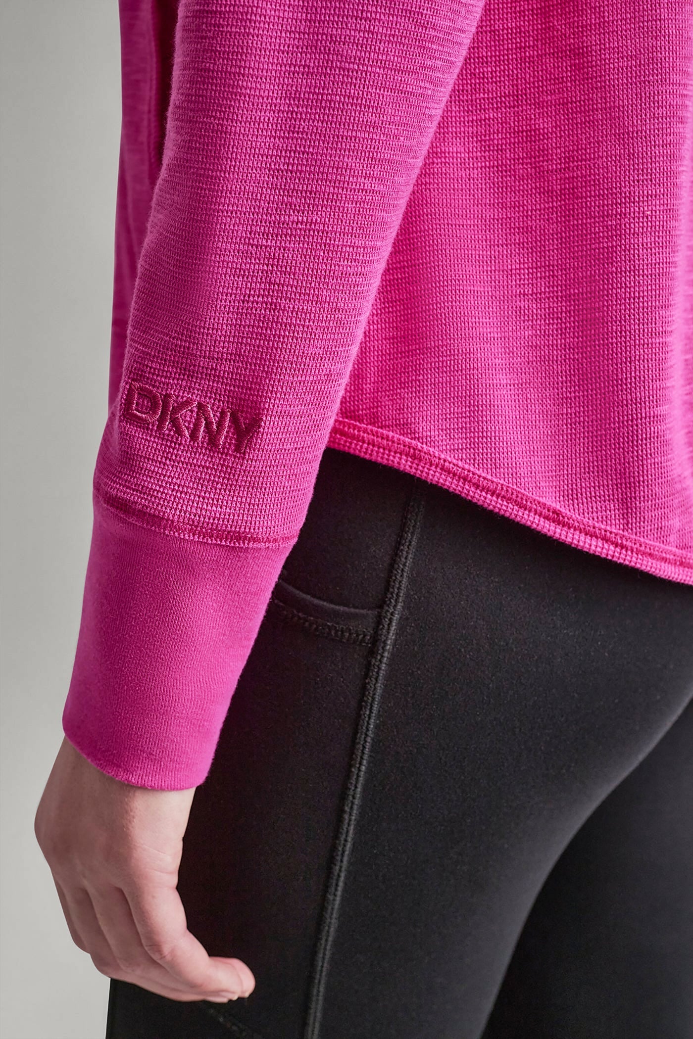 COTTON-BLEND SLUB WAFFLE-KNIT HOODIE