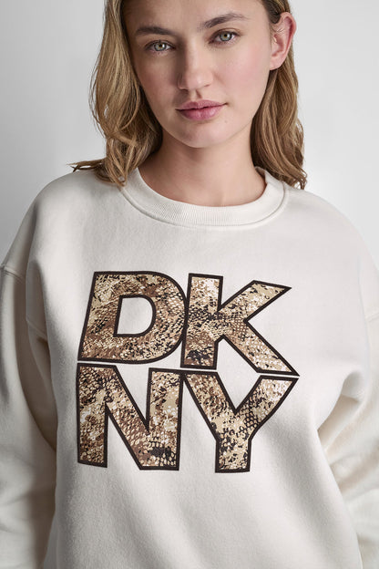 SNAKE PRINT LOGO SWEATSHIRT