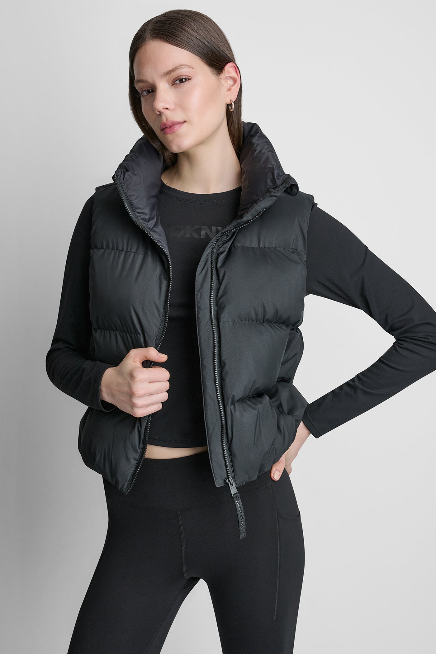 PUFFER MOCK NECK VEST