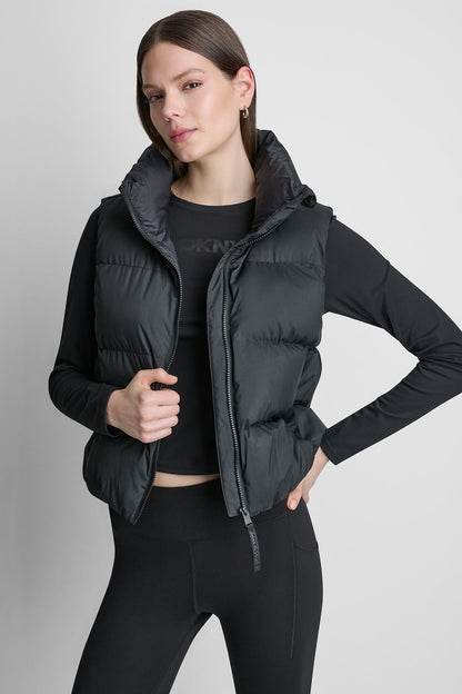 PUFFER MOCK NECK VEST
