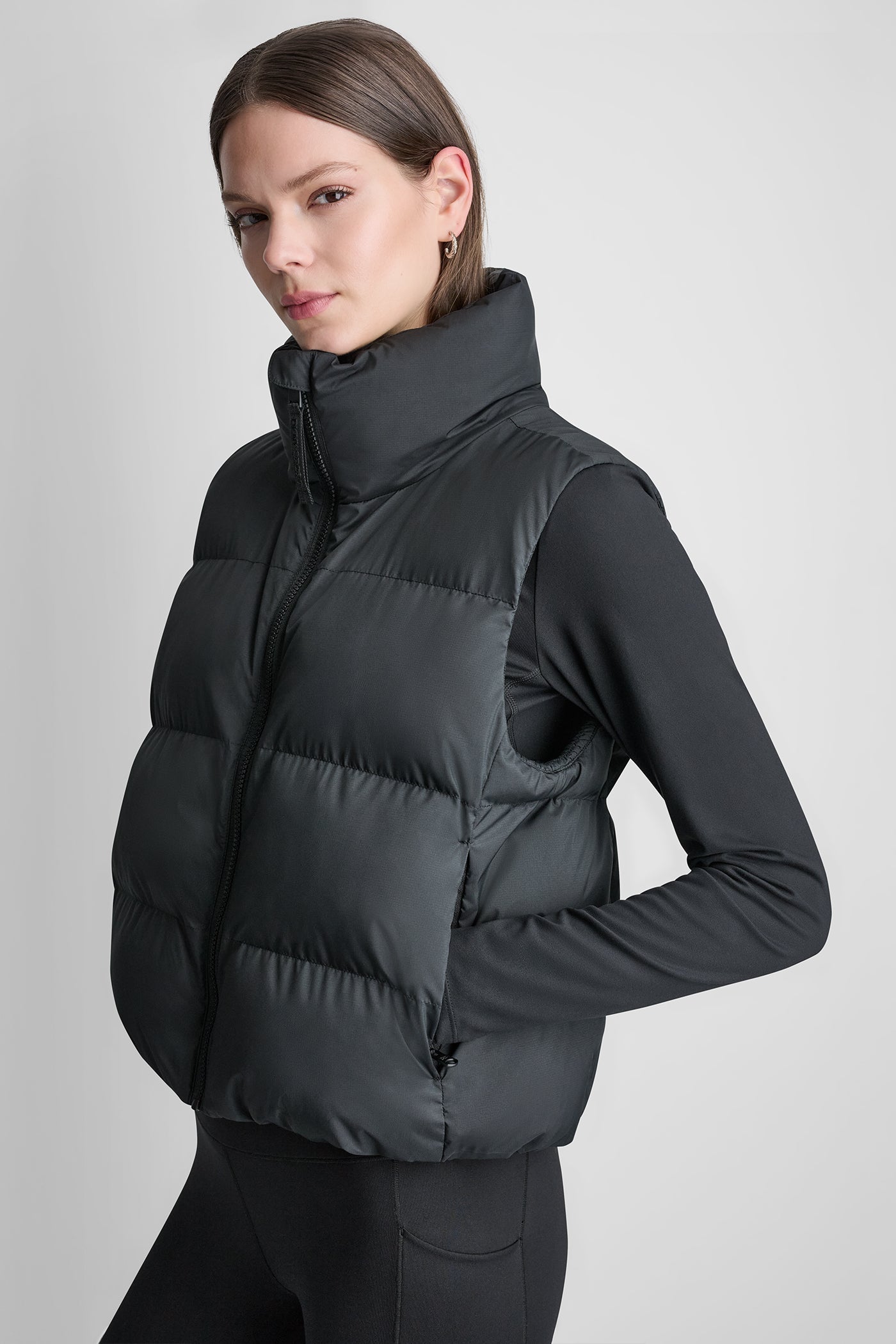 PUFFER MOCK NECK VEST