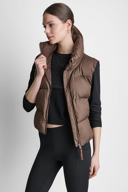 PUFFER MOCK NECK VEST