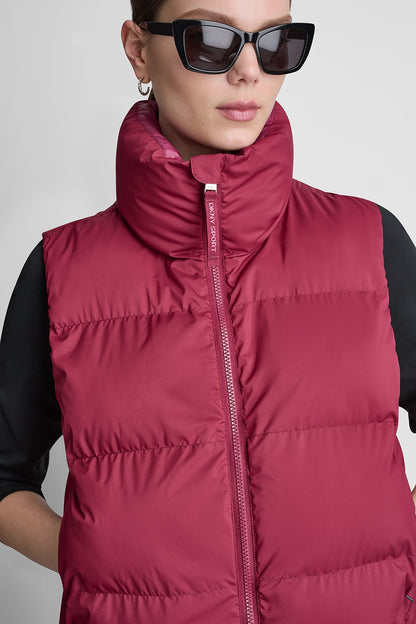 PUFFER MOCK NECK VEST