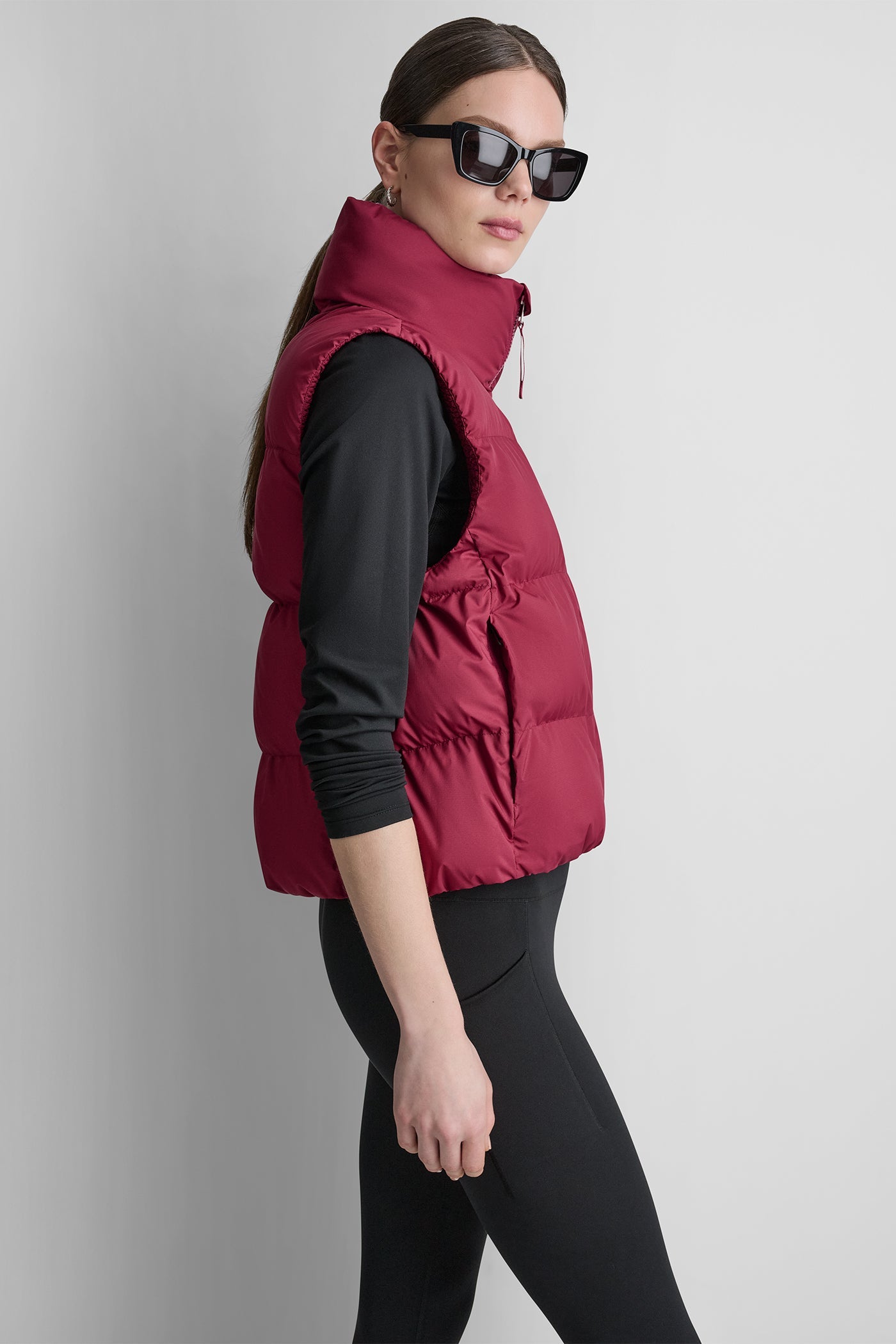 PUFFER MOCK NECK VEST