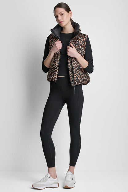 PRINTED MOCK NECK VEST