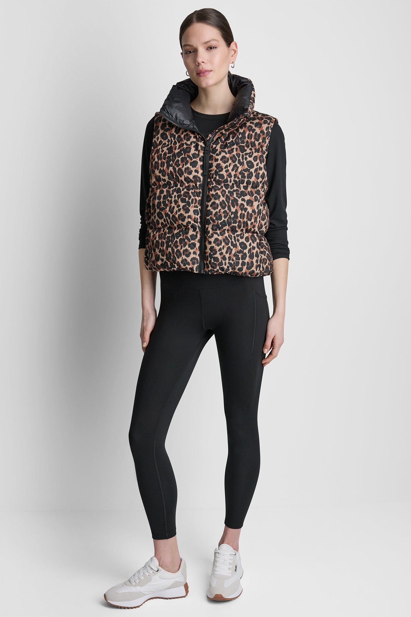 PRINTED MOCK NECK VEST