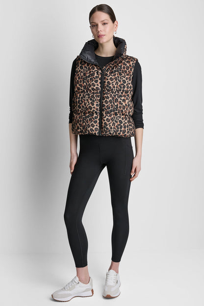 PRINTED MOCK NECK VEST