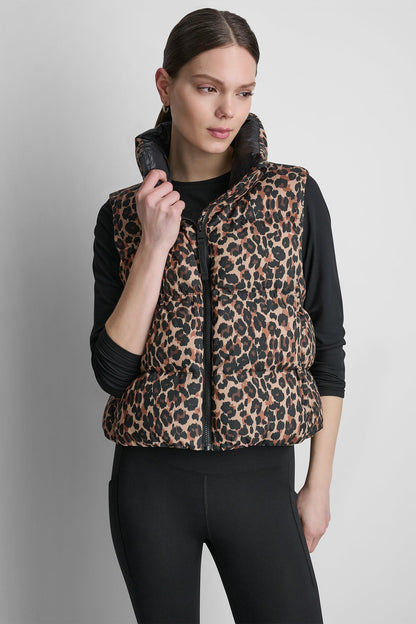 PRINTED MOCK NECK VEST