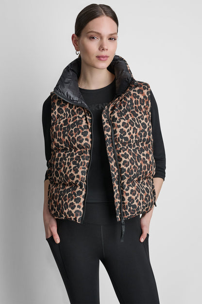PRINTED MOCK NECK VEST