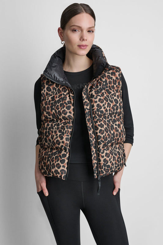 PRINTED MOCK NECK VEST
