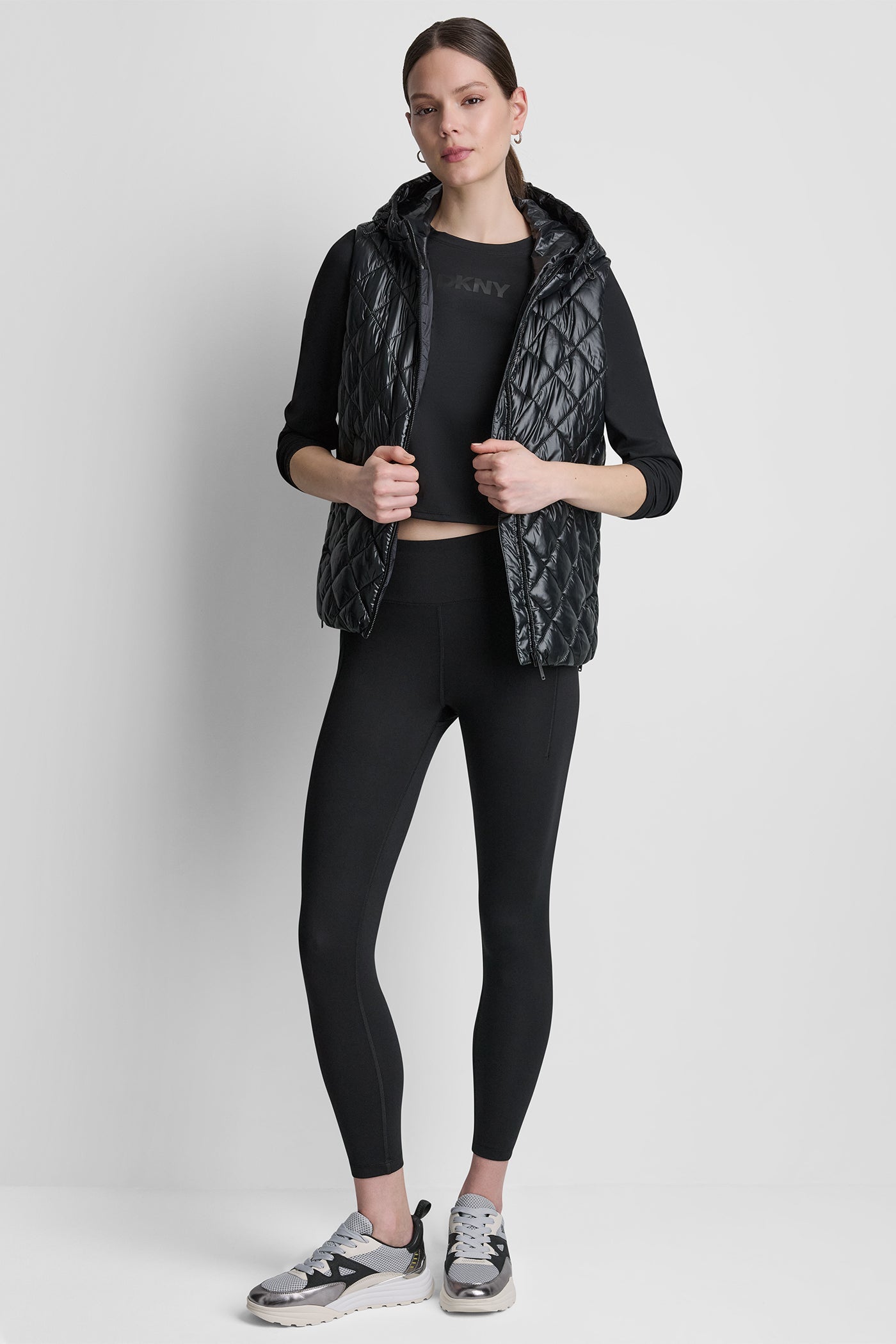 HOODED DIAMOND QUILTED VEST