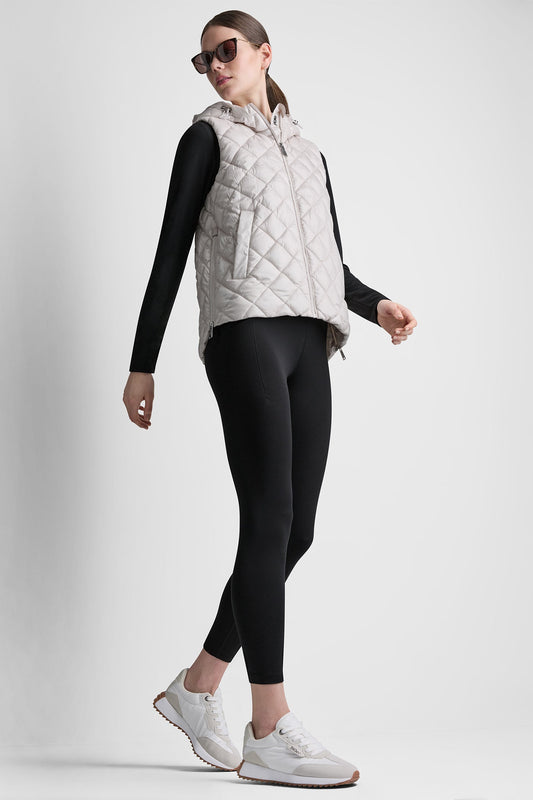 HOODED DIAMOND QUILTED VEST