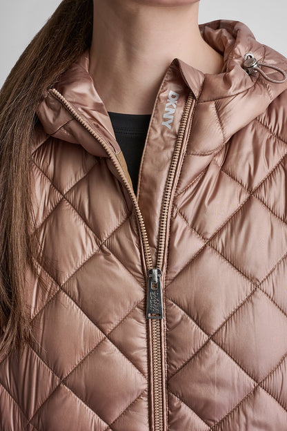 HOODED DIAMOND QUILTED VEST