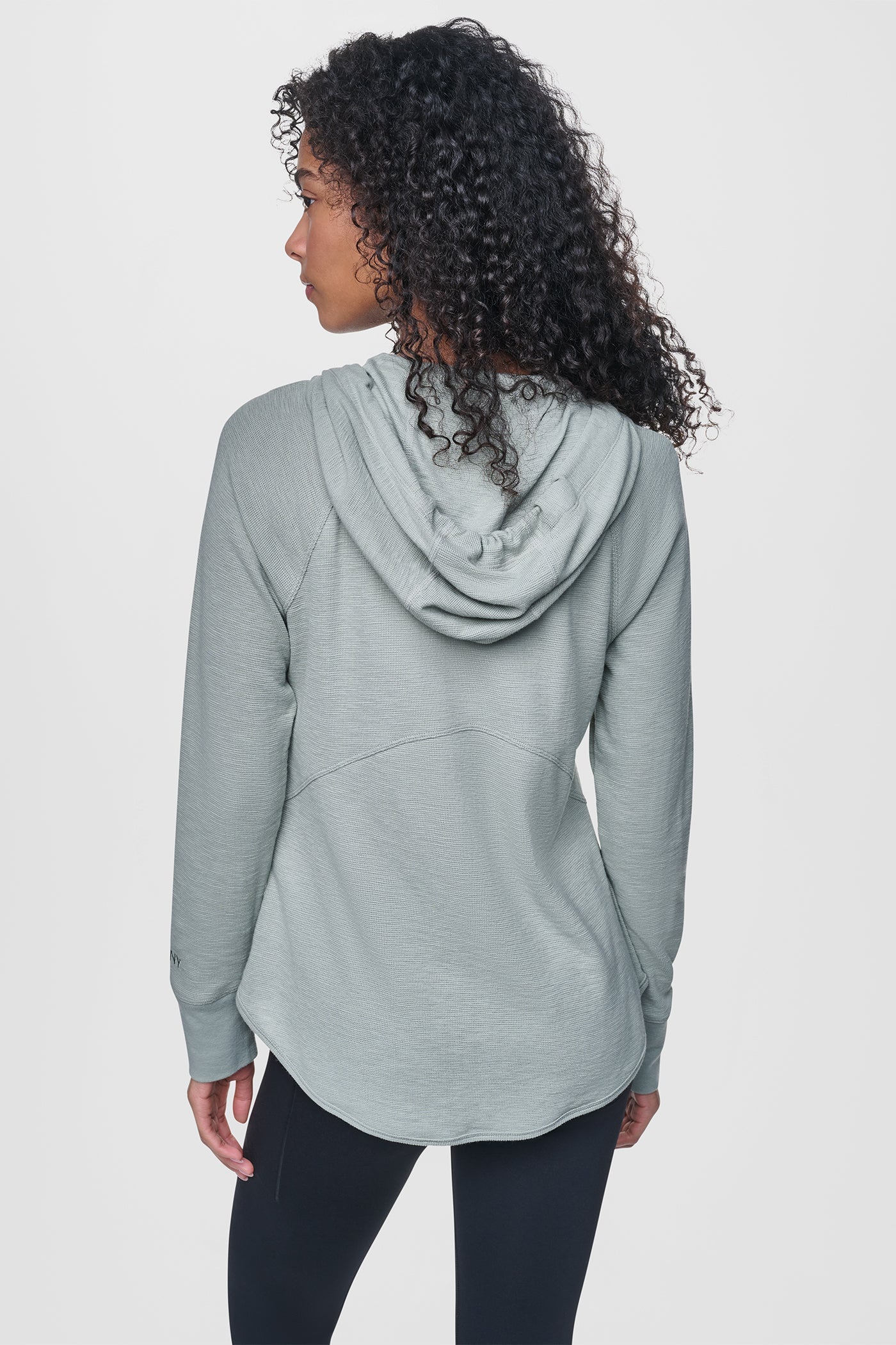 COTTON-BLEND SLUB WAFFLE-KNIT HOODIE