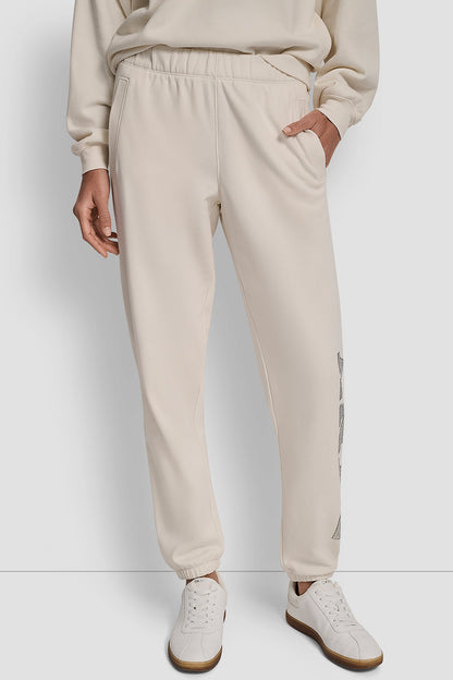 EXPLODED RHINESTONE VARISTY LOGO HIGH-RISE RELAXED