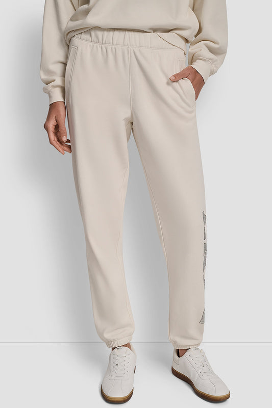 EXPLODED RHINESTONE VARISTY LOGO HIGH-RISE RELAXED