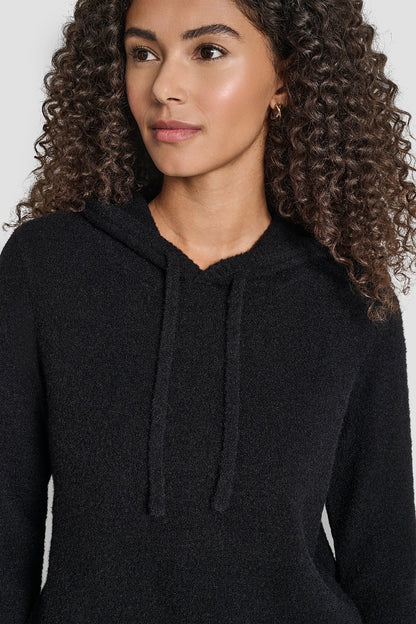 FEATHER YARN HOODIE WITH DRAWCORD AND TONAL LOGO