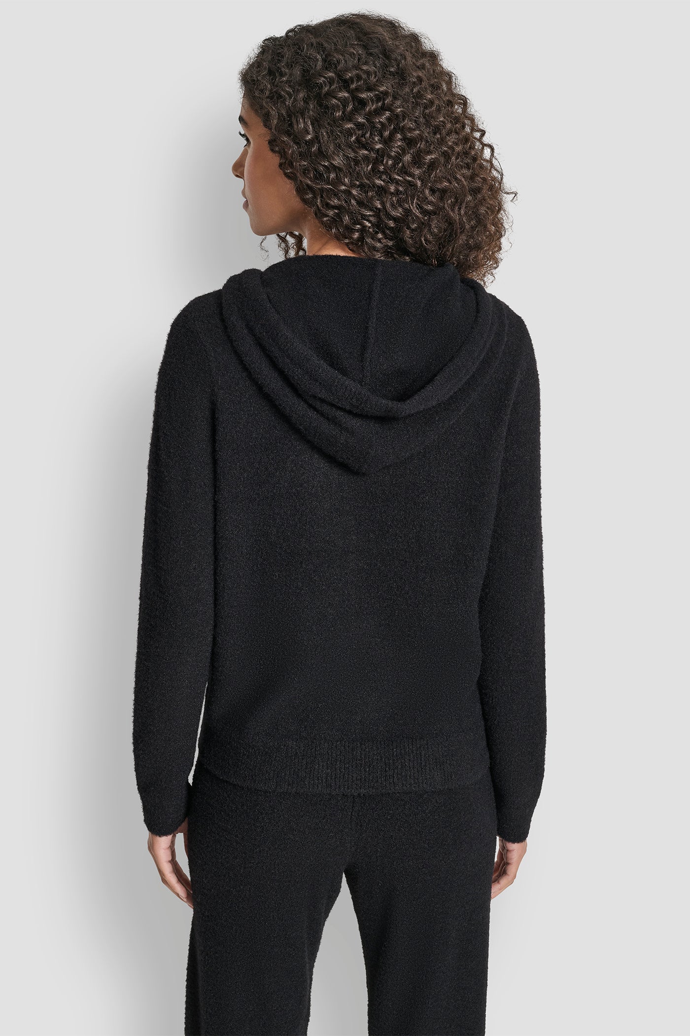 FEATHER YARN HOODIE WITH DRAWCORD AND TONAL LOGO